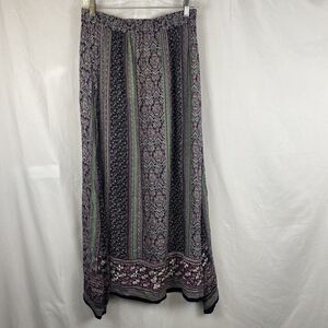 Anthropologie NWT Raga Embroidered Ruffle Hem Maxi Skirt Fairy Grunge Boho SZ S
